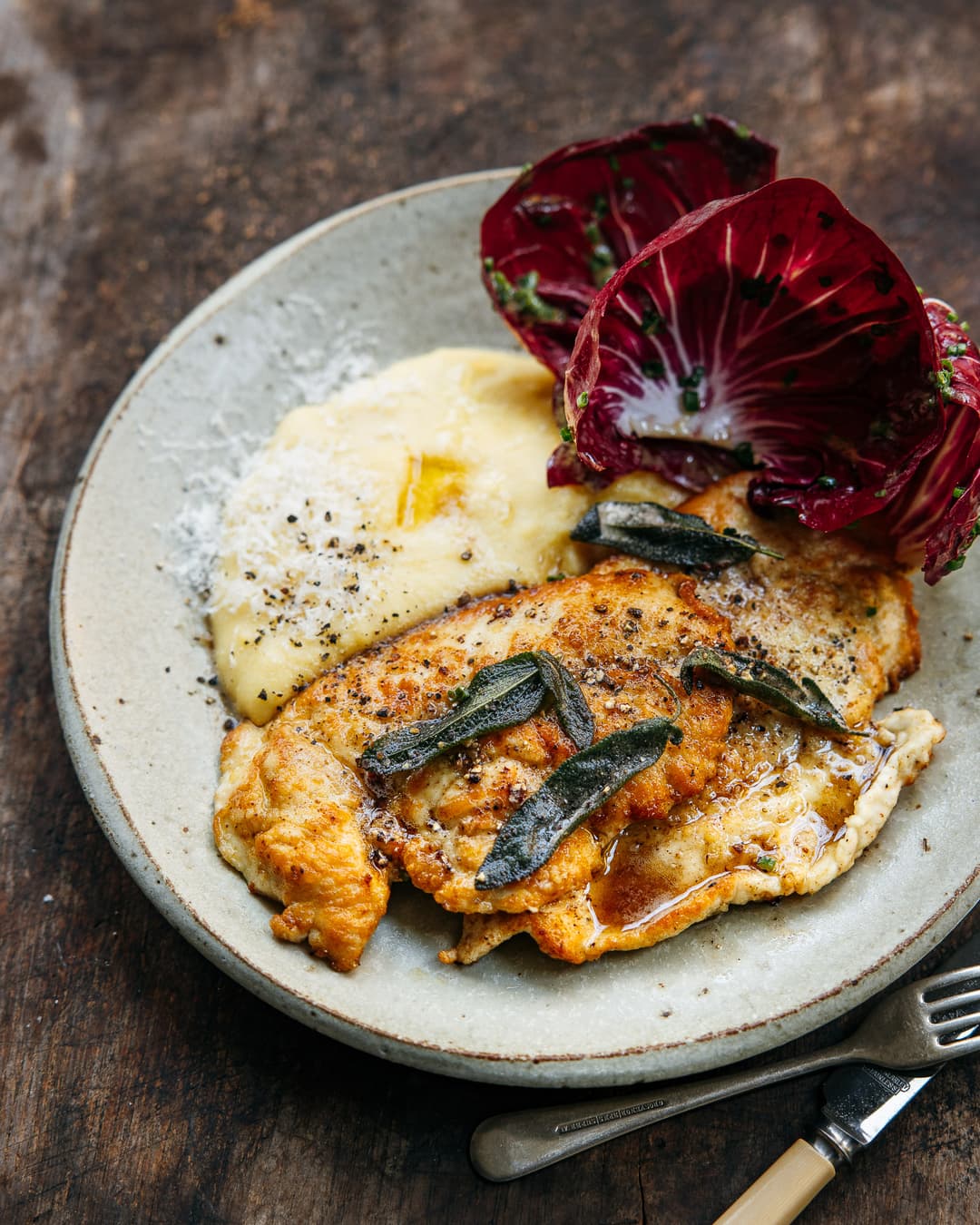 Chicken escalopes with black pepper and sage Chicken escalopes with black pepper and sage