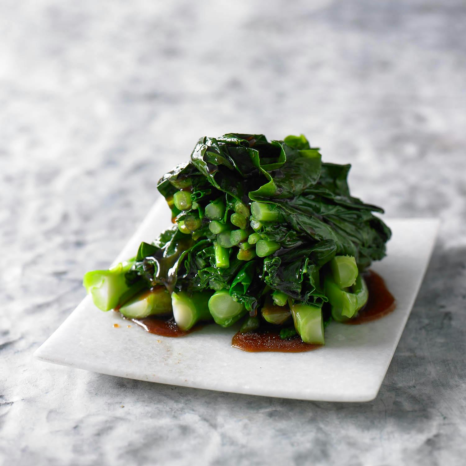 Adam Liaw's grilled gem lettuce with anchovy vinaigrette