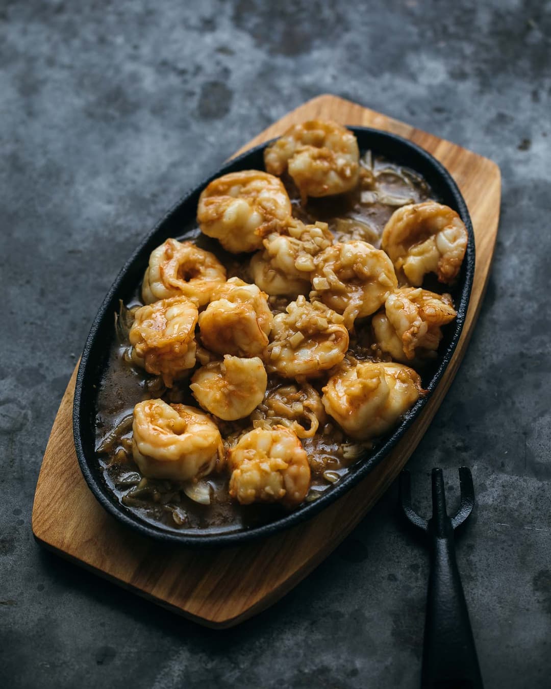 Garlic butter prawns