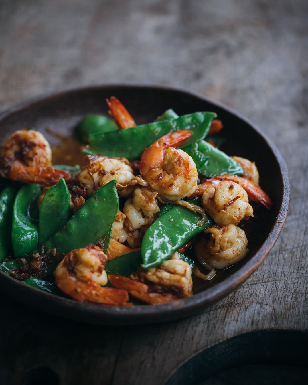 Prawns & Snow Peas with XO Sauce