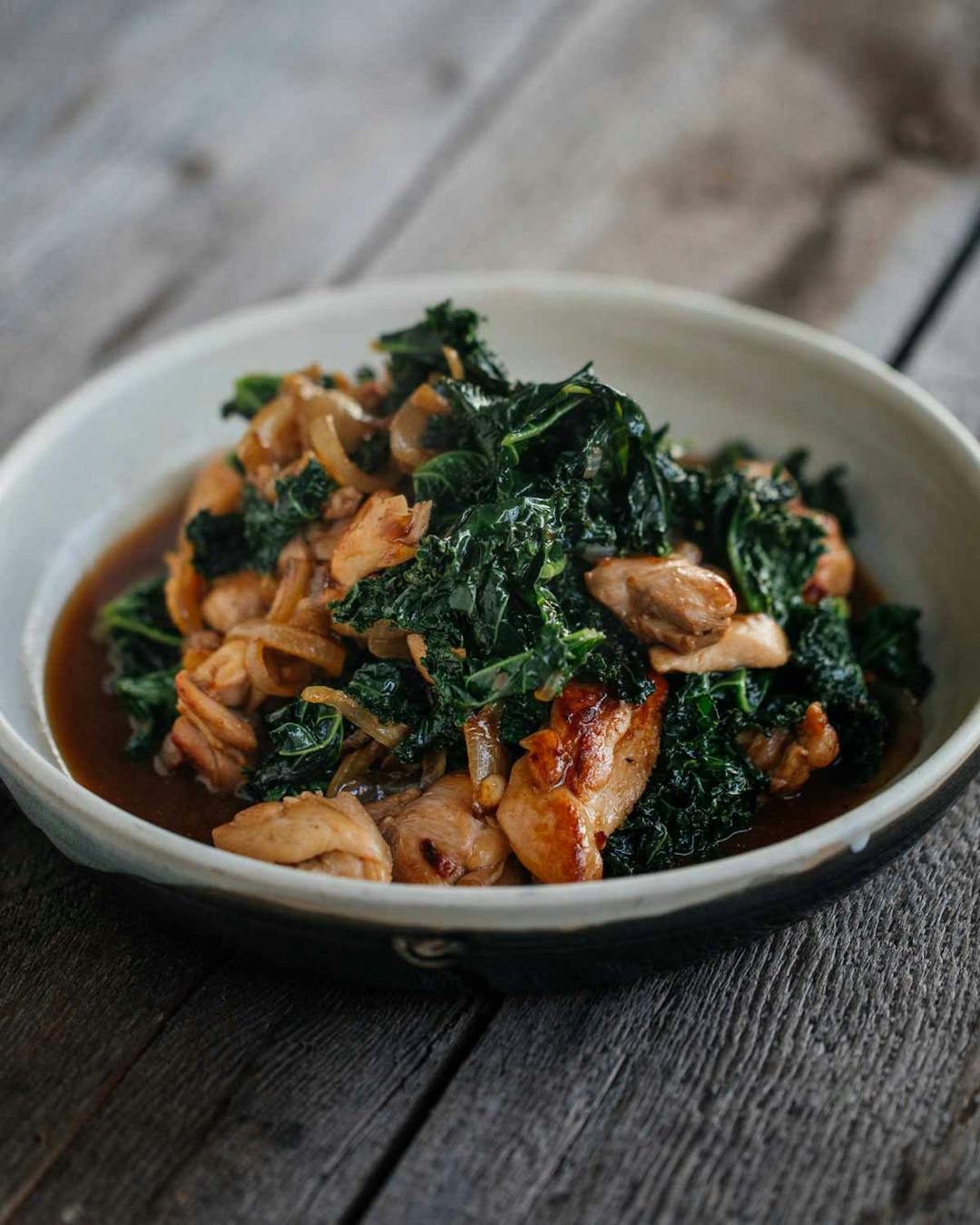 Chicken and Kale with Oyster Sauce