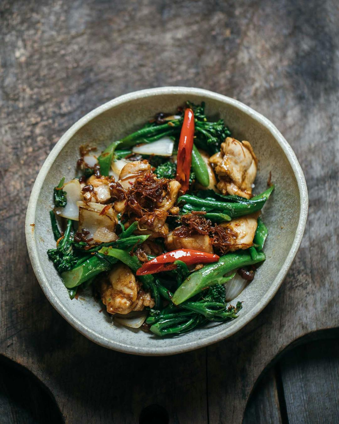 Chicken and broccolini with XO sauce